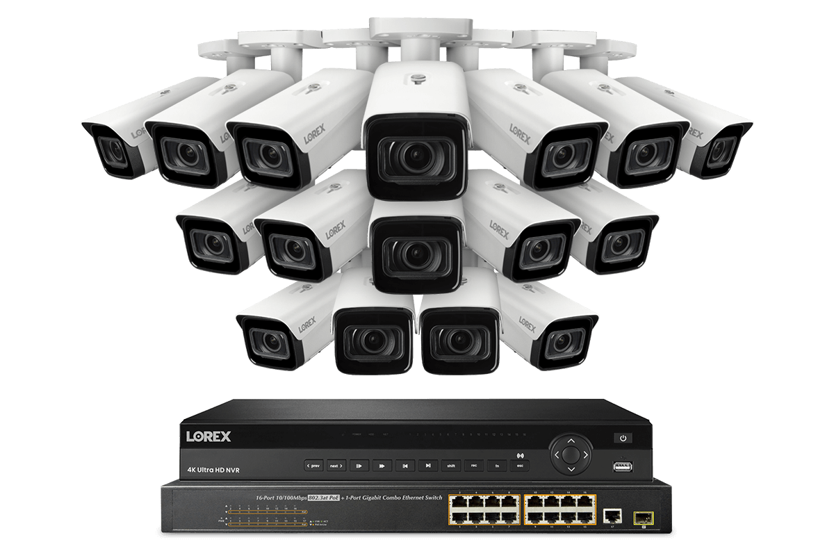 Lorex Elite Series NVR with N4 (Nocturnal Series) IP Bullet Cameras - 4K 32-Channel 8TB Wired System