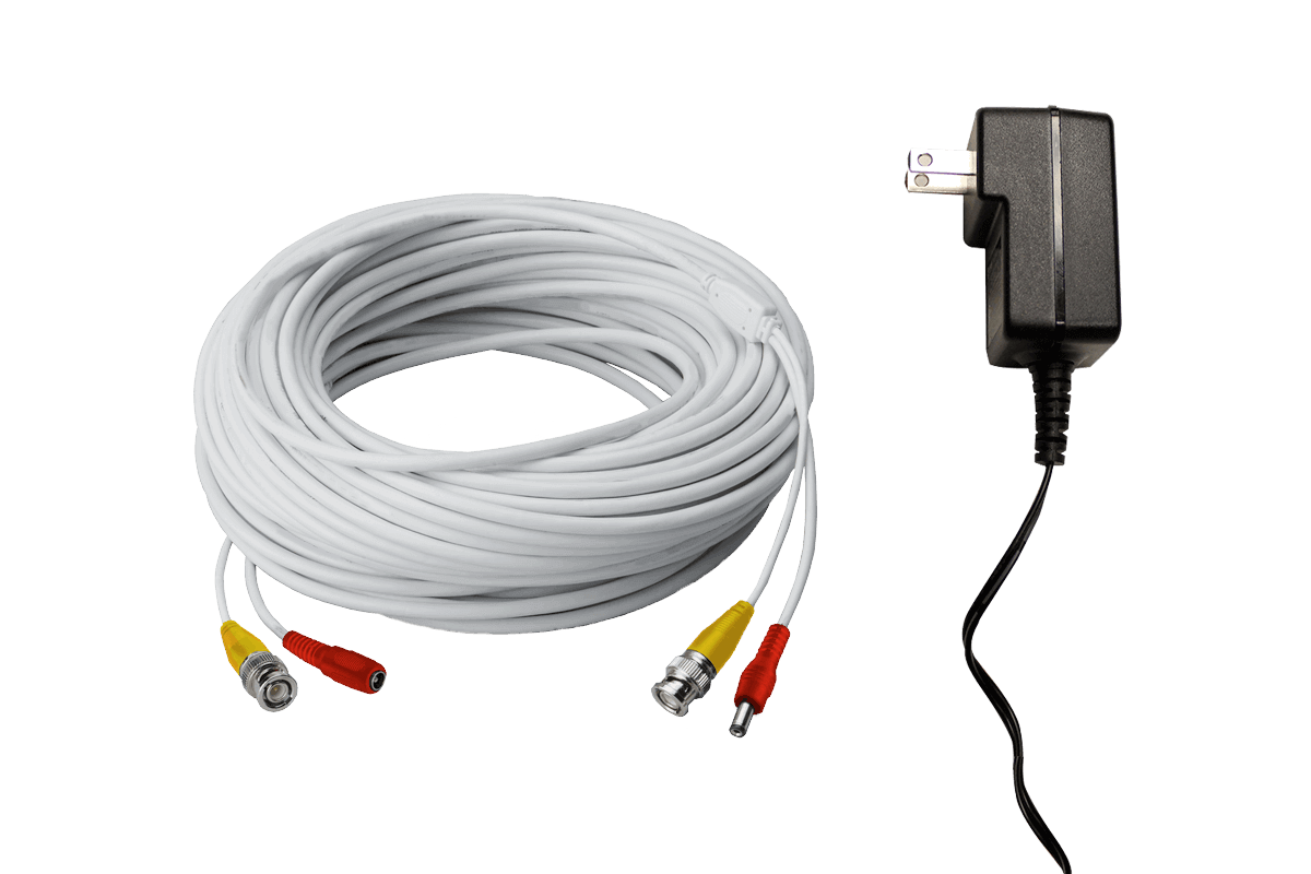 120FT high performance BNC Video/Power Cable & 12V Power Adapter for Lorex security camera systems