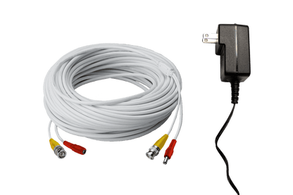 120FT high performance BNC Video/Power Cable & 12V Power Adapter for Lorex security camera systems