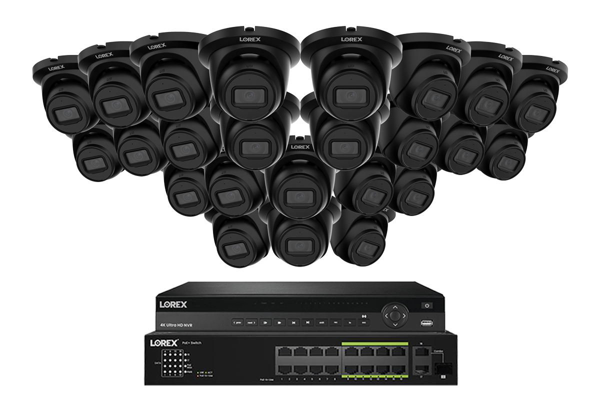 Lorex Elite Series 4K 32 Camera Capable Wired NVR System with 4MP (2K) A4 IP Turret Cameras