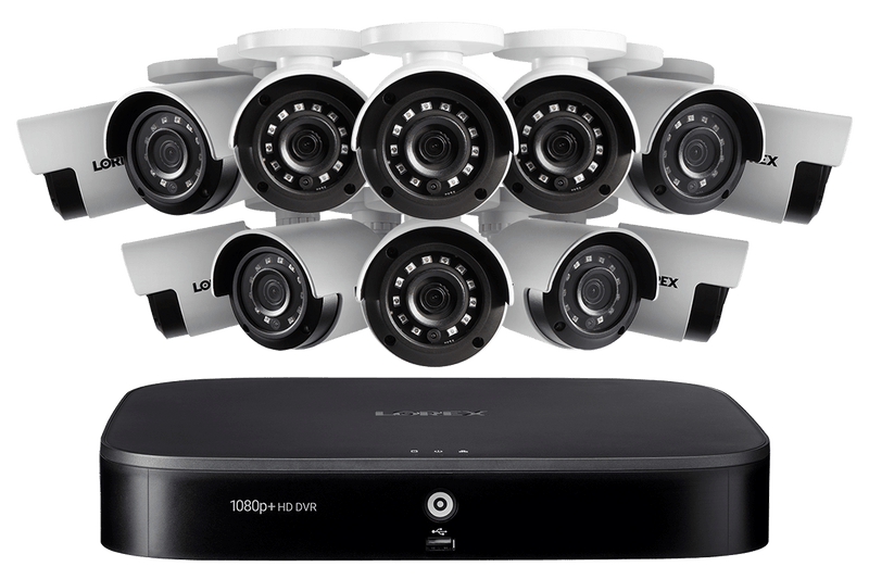 1080p HD 16-Channel Security System with Twelve 1080p HD Weatherproof Bullet Security Camera, Advanced Motion Detection and Smart Home Voice Control