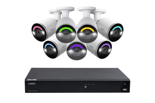 Lorex Fusion Series 4K 16 Camera Capable (Wired or Fusion Wi-Fi) 4TB Wired NVR System with H12 Wired 4K IP Bullet Cameras (Amazon)