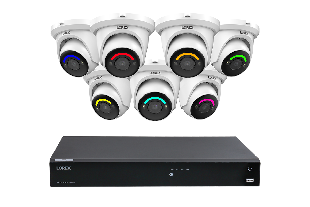 Lorex Fusion Series 4K 16 Camera Capable (Wired or Fusion Wi-Fi) 4TB Wired NVR System with H12 Wired 4K IP Dome Cameras (Amazon)