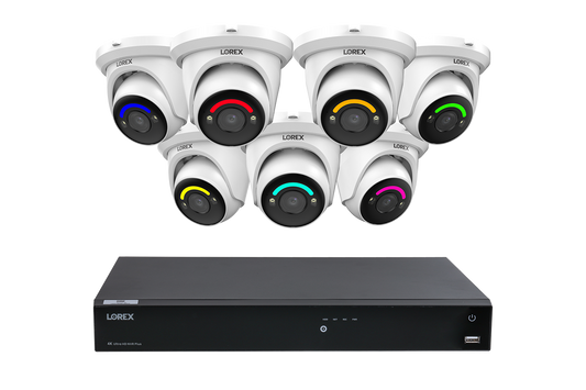 Lorex Fusion Series 4K 16 Camera Capable (Wired or Fusion Wi-Fi) 4TB Wired NVR System with H12 Wired 4K IP Dome Cameras (Amazon)