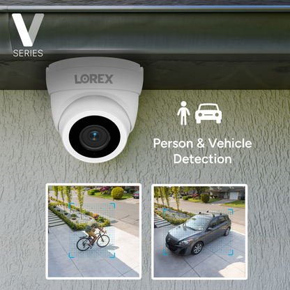 Lorex Connect (New App) | V-Series | 8Ch 4K NVR System | 3 White IP PoE Cameras