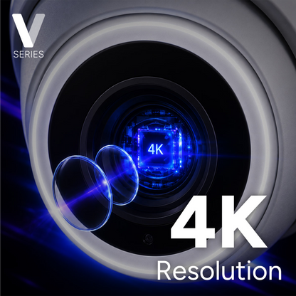 Lorex Connect (New App) | V-Series | 8Ch 4K NVR System | 3 White IP PoE Cameras