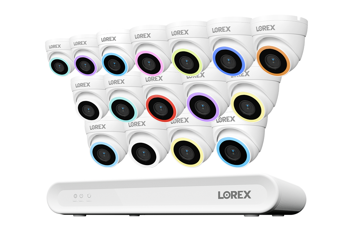 Lorex Connect V Series 4K 16-Channel Wired NVR System with V7 4K PoE Turret Cameras - 2TB