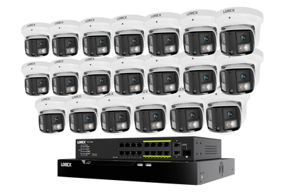Lorex Connect X Series 4K 32-Channel Wired NVR System with X3 Dual-Lens Turret Camera - 8TB
