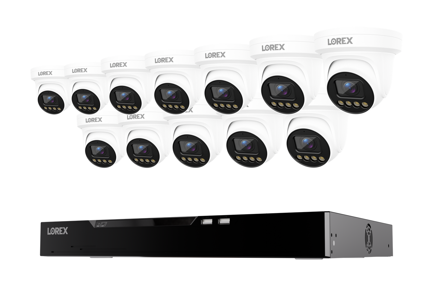 Lorex Connect X Series 4K 16-Channel Wired NVR System with X3 Turret Security Cameras - 4TB