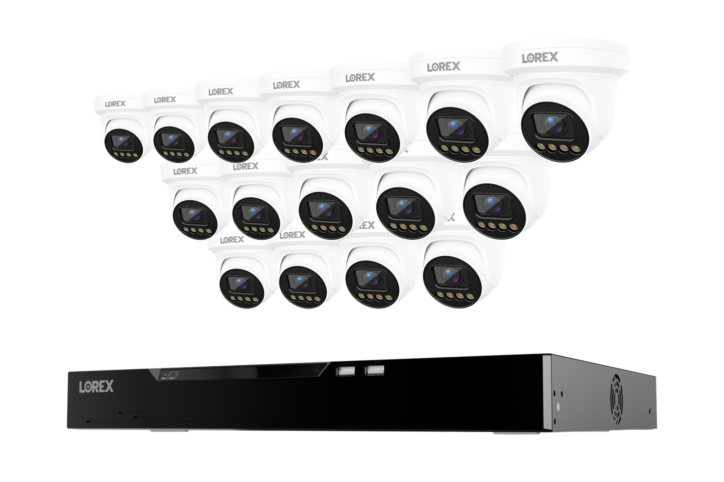 Lorex Connect X Series 4K 16-Channel Wired NVR System with X3 Turret Security Cameras - 4TB