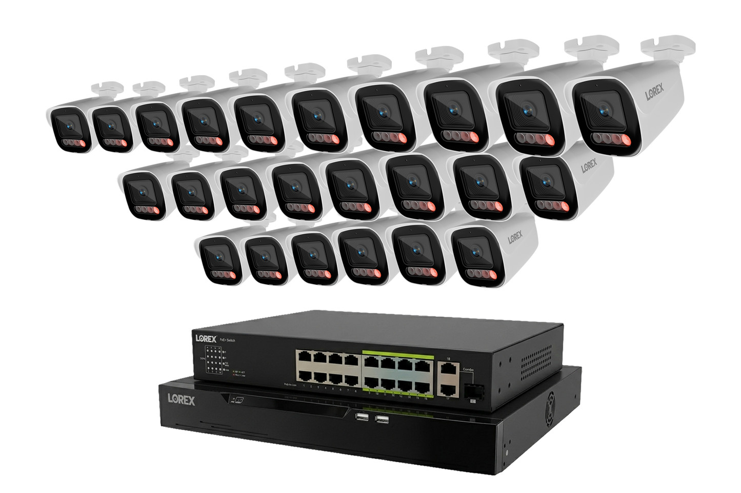 Lorex Connect X Series 4K 32-Channel Wired NVR System with X5 Bullet Security Cameras - 8TB