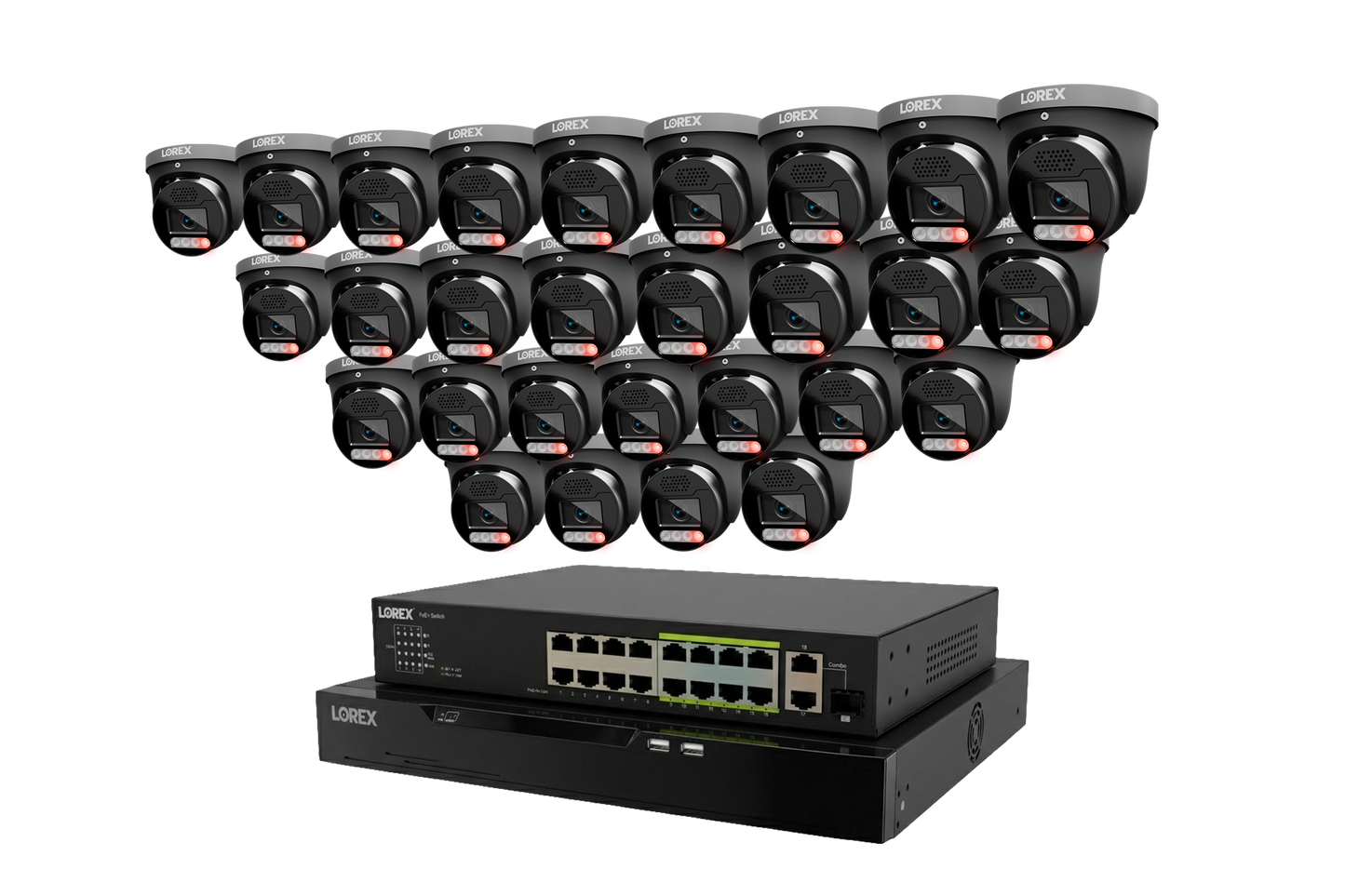Lorex Connect X Series 4K 32-Channel Wired NVR System with X5 Turret Security Cameras - 8TB
