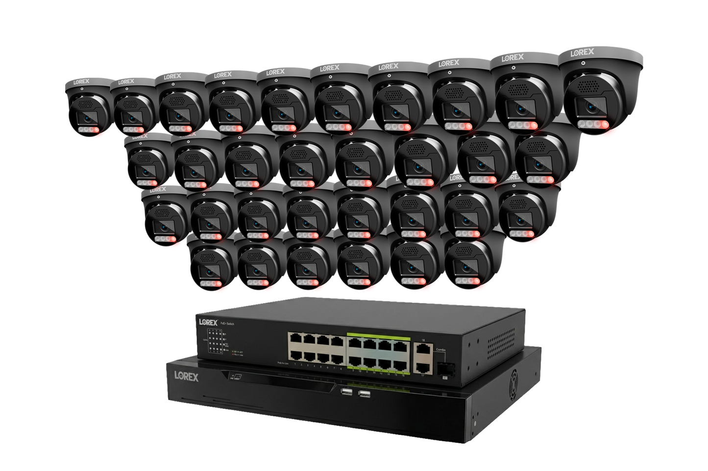 Lorex Connect X Series 4K 32-Channel Wired NVR System with X5 Turret Security Cameras - 8TB