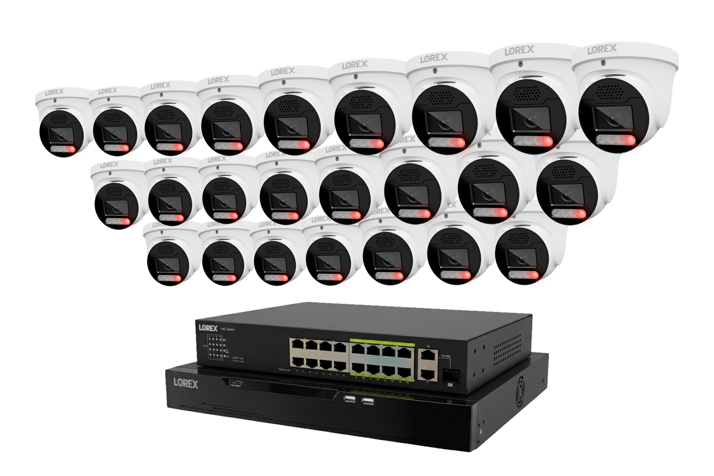 Lorex Connect X Series 4K 32-Channel Wired NVR System with X5 Turret Security Cameras - 8TB