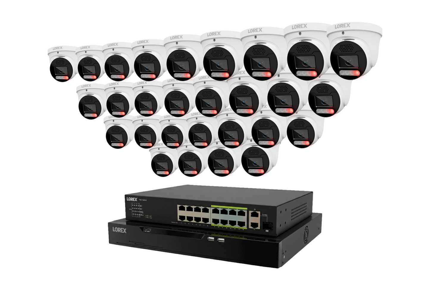 Lorex Connect X Series 4K 32-Channel Wired NVR System with X5 Turret Security Cameras - 8TB