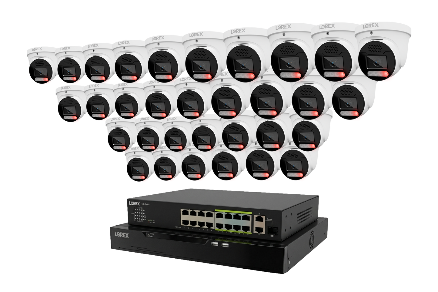 Lorex Connect X Series 4K 32-Channel Wired NVR System with X5 Turret Security Cameras - 8TB