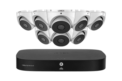 Lorex 1080p 8 Camera Capable 1TB Wired DVR System with 8 1080p HD CVI Turret Cameras
