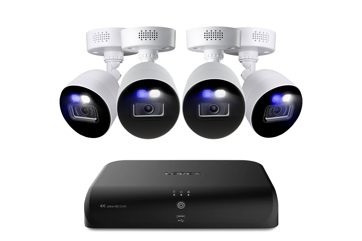Lorex Classic Fusion 4K 12-Channel (8 Wired + 4 Wi-Fi) 1TB Wired DVR System with Active Deterrence Bullet Cameras