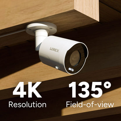 Lorex Connect 4K 8 Camera Capable 1TB Wired NVR System with 4K IP Bullet Security Cameras