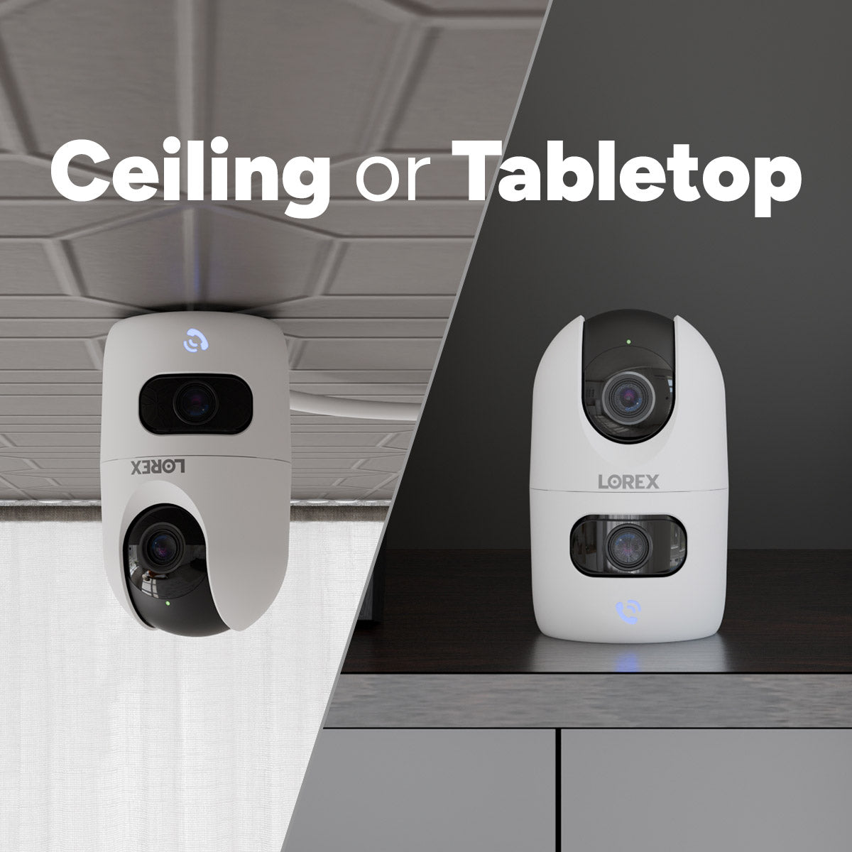 Lorex Connect 2K Dual-Lens Indoor Pan-Tilt Wi-Fi Camera