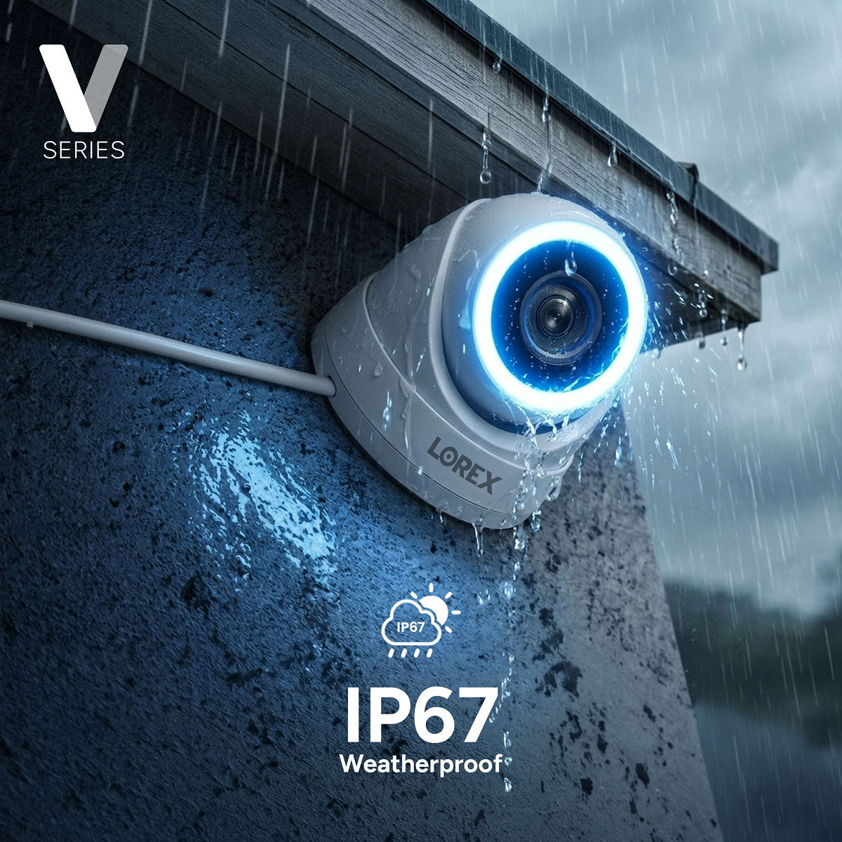 Lorex Connect V7 4K PoE Turret Camera with Color Night IQ+ - White/Black