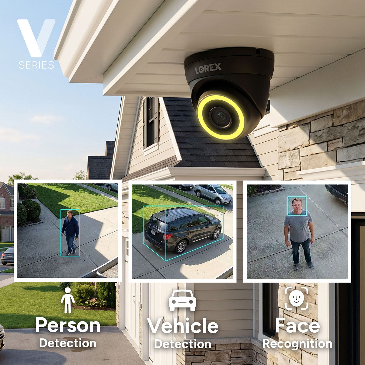 Lorex Connect V7 4K PoE Turret Camera with Color Night IQ+ - White/Black