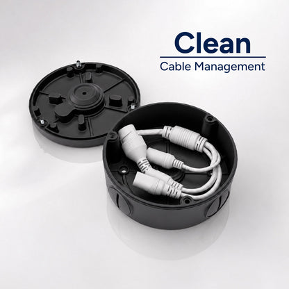 Round Junction Box for Fixed-Lens Cameras (Metal)