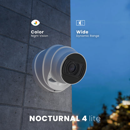 Nocturnal Series N4 Lite 4K IP Wired Turret Security Camera with Motorized Varifocal Lens, Real-Time 30FPS Recording