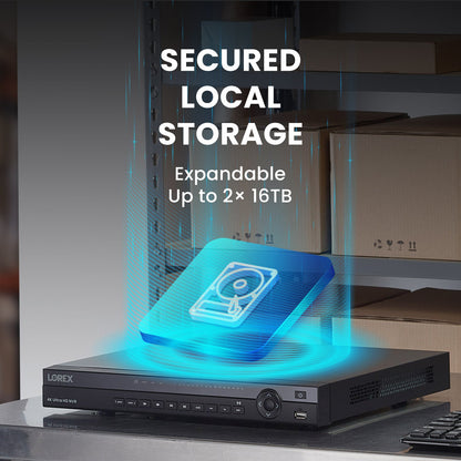 Lorex Elite Series 4K 16 Channel 6TB Wired System with P2 Wired 2K IP Mini PTZ Cameras