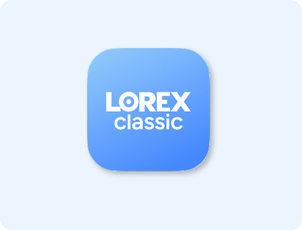 Lorex Classic icon on light blue background