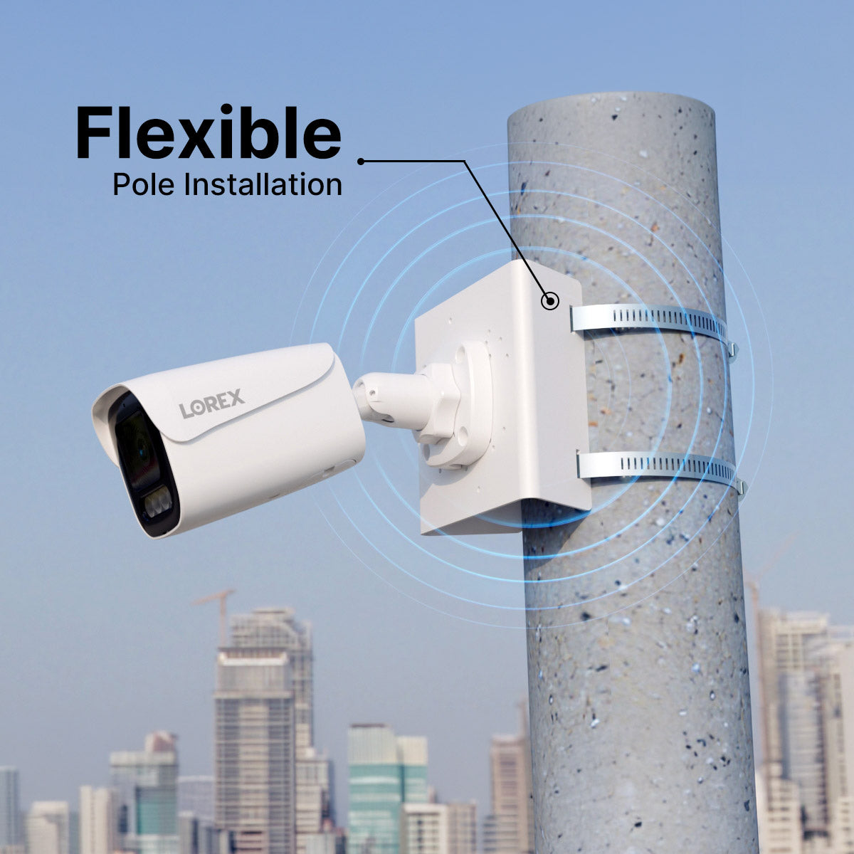 Pole Mount Bracket for Motorized Varifocal and Dual-Lens Cameras (Metal)