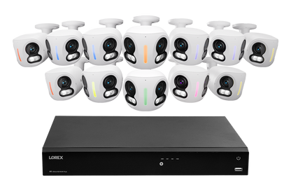 Lorex Classic Fusion Series 4K 16 Channel 4TB Wired NVR System with 4K IP Dual Lens Cameras