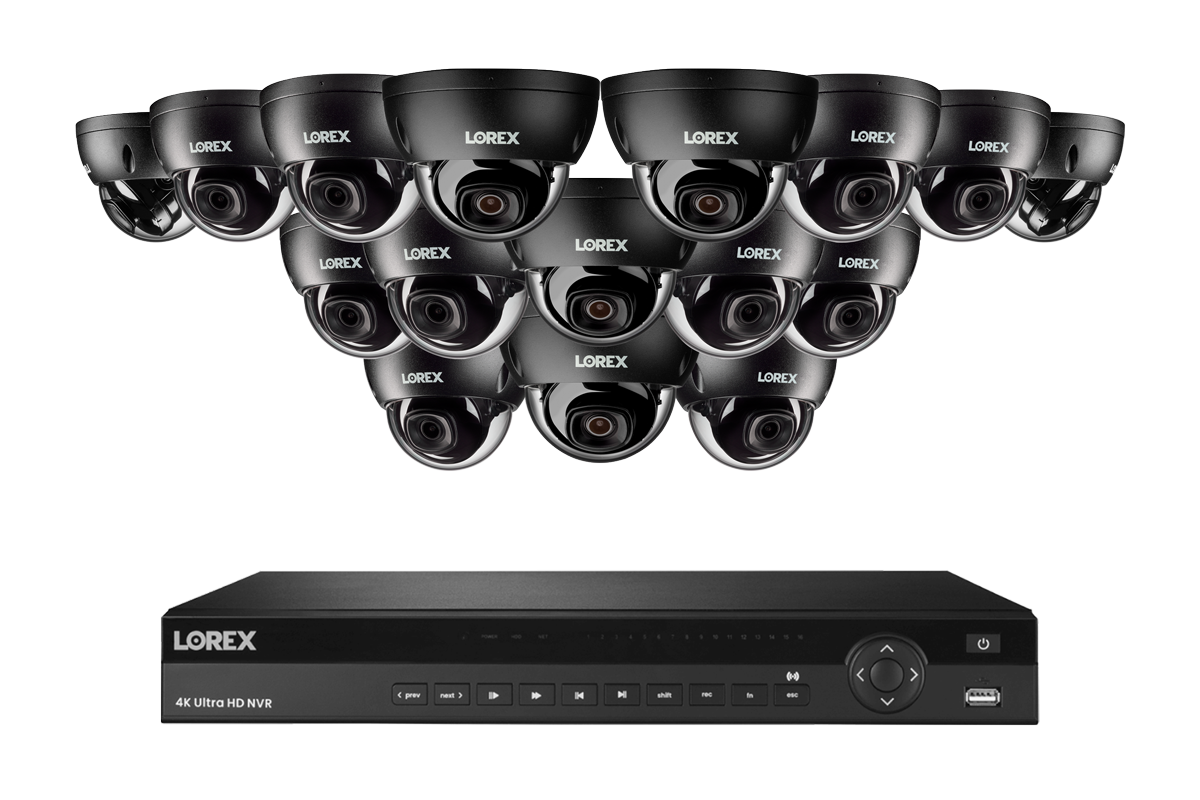 Lorex Elite Series NVR with A10 IP Dome Cameras - 4K 16-Channel 4TB Wired System