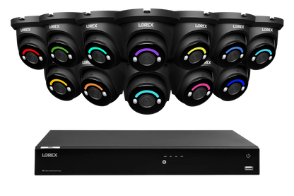 Lorex Fusion Series 4K 16 Camera Capable (Wired or Fusion Wi-Fi) 4TB Wired NVR System with H12 Wired 4K IP Dome Cameras