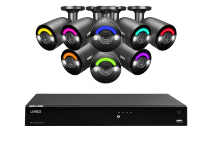 Lorex Fusion Series 4K 16 Camera Capable (Wired or Fusion Wi-Fi) 4TB Wired NVR System with H12 Wired 4K IP Bullet Cameras