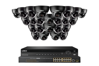 Lorex Elite Series 4K 32 Camera Capable 8TB Wired NVR System with 8MP (4K) A10 IP Dome Cameras