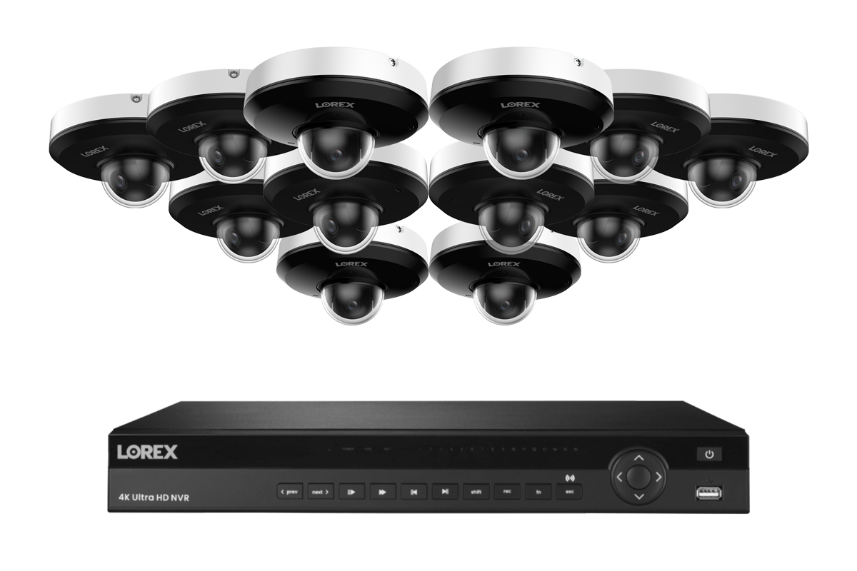 Lorex Elite Series 4K 16 Channel 6TB Wired System with P2 Wired 2K IP Mini PTZ Cameras
