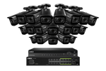 Lorex 4K (32 Camera Capable) Wired NVR System with Nocturnal 3 20 Black Smart IP Bullet Cameras Featuring Motorized Varifocal Lens and 30FPS Recording