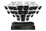 Lorex 4K (32 Camera Capable) Wired NVR System with Nocturnal 3 24 White Smart IP Bullet Cameras Featuring Motorized Varifocal Lens and 30FPS Recording