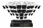 Lorex 4K (32 Camera Capable) Wired NVR System with Nocturnal 3 28 White Smart IP Bullet Cameras Featuring Motorized Varifocal Lens and 30FPS Recording