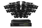 Lorex 4K (32 Camera Capable) Wired NVR System with Nocturnal 3 32 Black Smart IP Bullet Cameras Featuring Motorized Varifocal Lens and 30FPS Recording