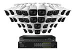 Lorex 4K (32 Camera Capable) Wired NVR System with Nocturnal 3 32 White Smart IP Bullet Cameras Featuring Motorized Varifocal Lens and 30FPS Recording