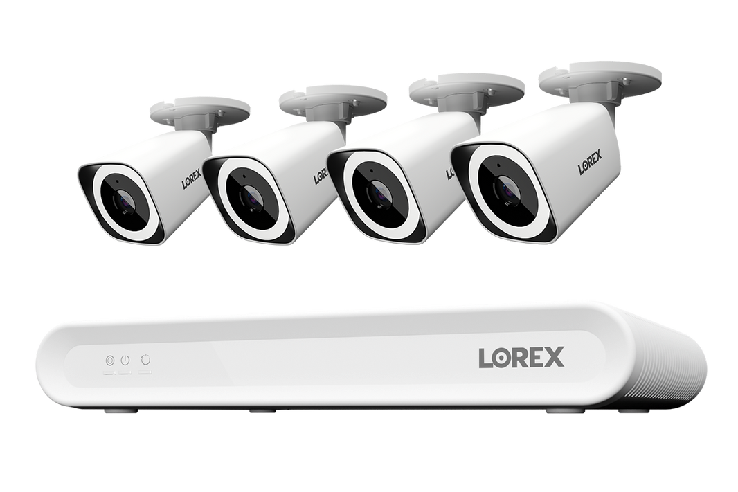 Lorex Connect 4K 8-Channel Wired NVR System with Four 4K IP Bullet Sec
