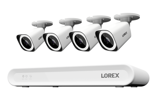 Lorex Connect 4K 8-Channel Wired NVR System with Four 4K IP Bullet Security Cameras - 1TB
