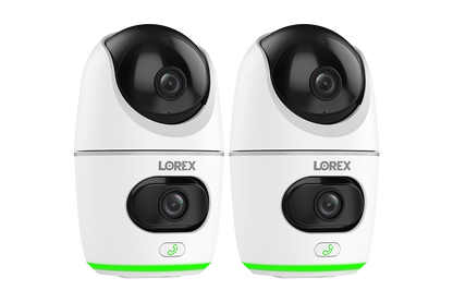 Lorex 2K Dual Lens Indoor Pan-Tilt Wi-Fi Security Camera (2-pack)