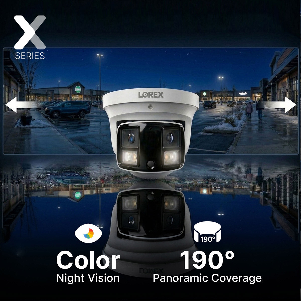 Lorex Connect X Series 4K 32-Channel Wired NVR System with X3 Dual-Lens Turret Camera - 8TB