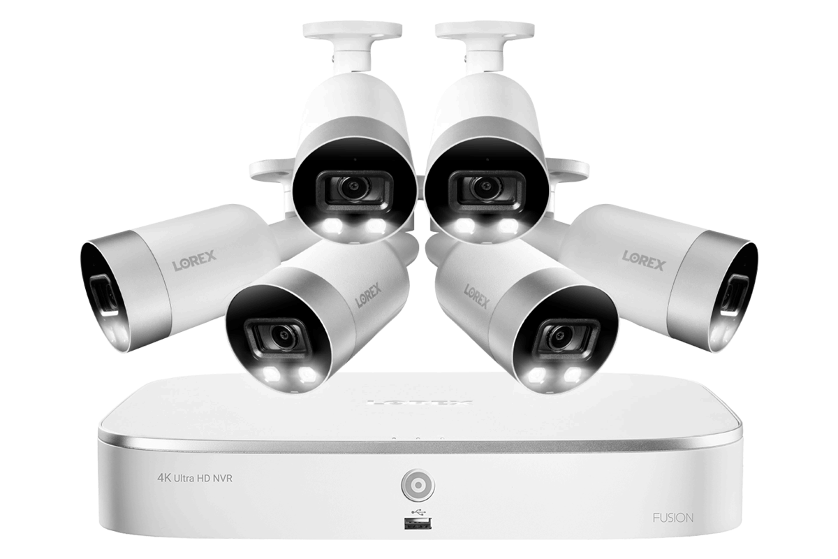4K Ultra HD 8-Channel IP Security System with 6 Smart Deterrence 4K (8MP) Cameras, Smart Motion Detection and Smart Home Voice Control