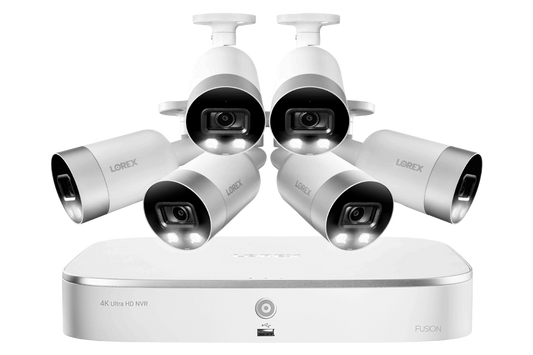 4K Ultra HD 8-Channel IP Security System with 6 Smart Deterrence 4K (8MP) Cameras, Smart Motion Detection and Smart Home Voice Control