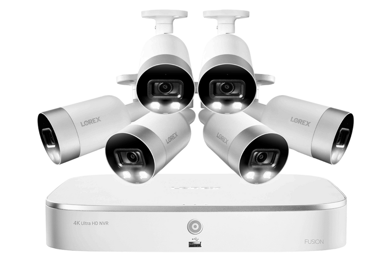 4K Ultra HD 8-Channel IP Security System with 6 Smart Deterrence 4K (8MP) Cameras, Smart Motion Detection and Smart Home Voice Control