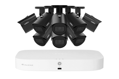 Lorex Fusion Series 4K 16 Camera Capable (8 Wired + 8 Fusion Wi-Fi) 2TB Wired NVR System with 4MP (2K) A4 IP Bullet Cameras - Black 8
